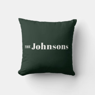 Name   Logo Modern Minimalist Green Throw Pillow