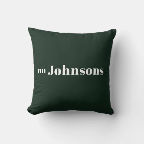 Name  Logo Modern Minimalist Green Throw Pillow