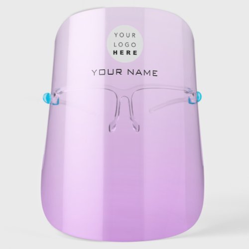 Name Logo Pink  Color Therapy Beauty Makeup Face Shield