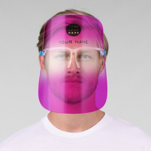 Name Logo Pink Color Therapy  Covid19 Moddern Face Shield