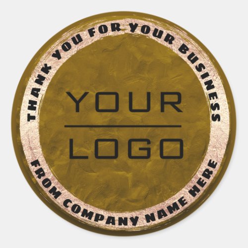 Name  Logo Product Online Shop Thank Gold Mustard Classic Round Sticker