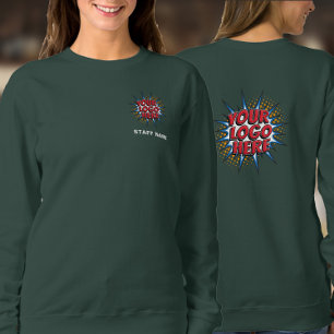 Name & Logo Upload Template/Front & Back/ Black Sw Sweatshirt