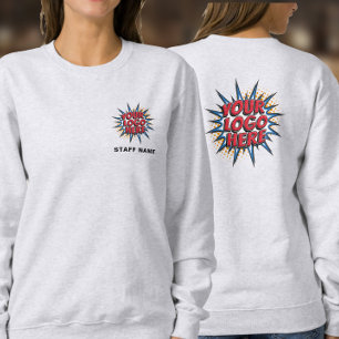 Name & Logo Upload Template/Front & Back/ Gray Sweatshirt
