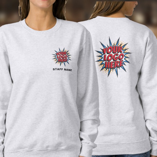 Name & Logo Upload Template/Front & Back/ Gray Sweatshirt (Creator Uploaded)