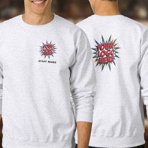 Name & Logo Upload Template/Front & Back/ Gray Sweatshirt