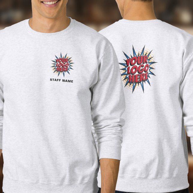 Name & Logo Upload Template/Front & Back/ Gray Sweatshirt (Creator Uploaded)