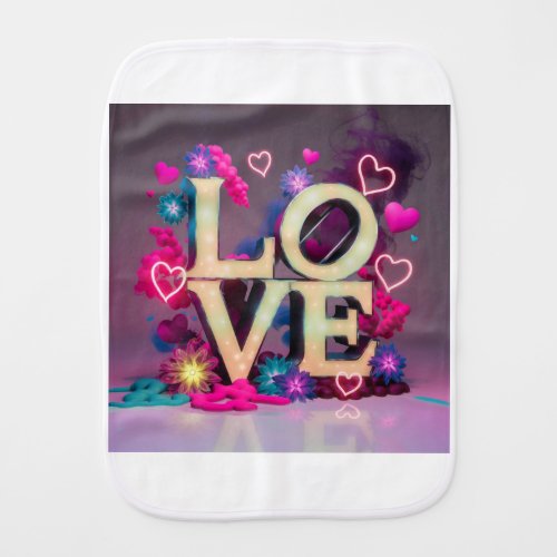 name Love collage Baby Burp Cloth