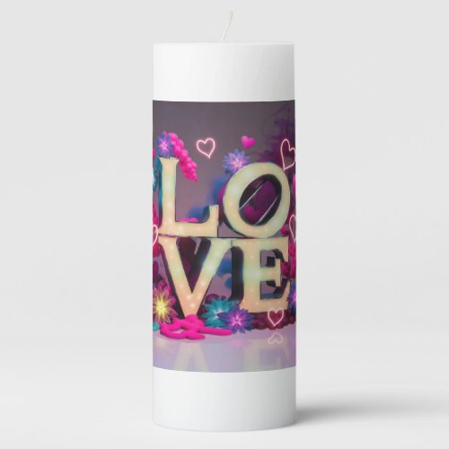 name Love collage Pillar Candle
