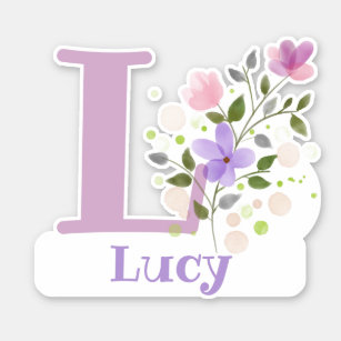 L - Monogram with flowers and butterflies Elegance in Bloom Sticker for  Sale by AysuDesign