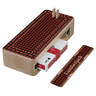 Name Lumberjack Red Black Buffalo Plaid Cribbage Board