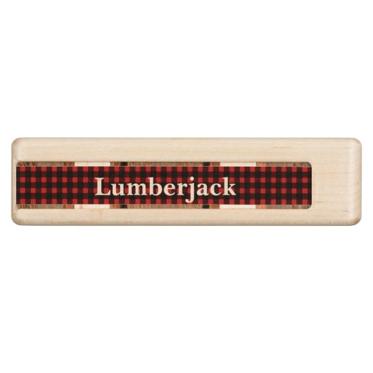 Name Lumberjack Red Black Buffalo Plaid Cribbage Board (Side)