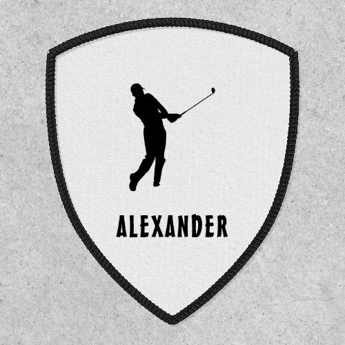 Name Male Golf Player Golfing Golfer Black White Patch