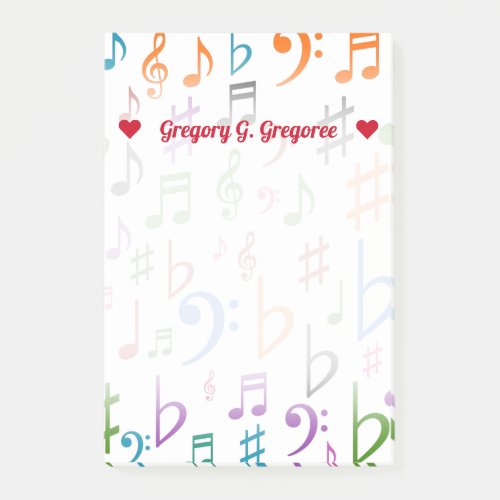 Name  Many Colorful Music Notes and Symbols Notes