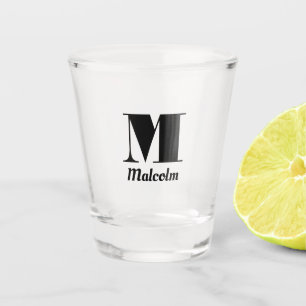 Name Masculine Monogrammed Weddings Groomsman  Shot Glass