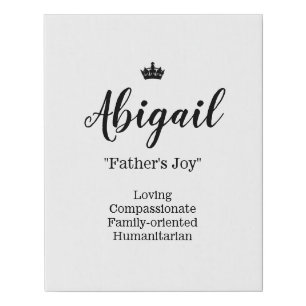 Name Meaning Canvas Picture - Abigail