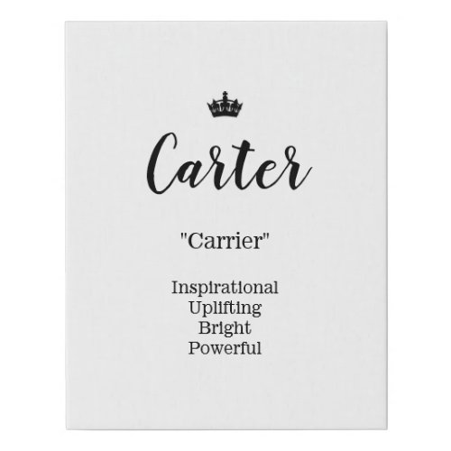 Name Meaning Canvas Picture _ Carter