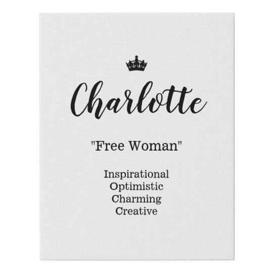 Name Meaning Canvas Picture Charlotte
