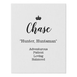 Name Meaning Canvas Picture - Chase