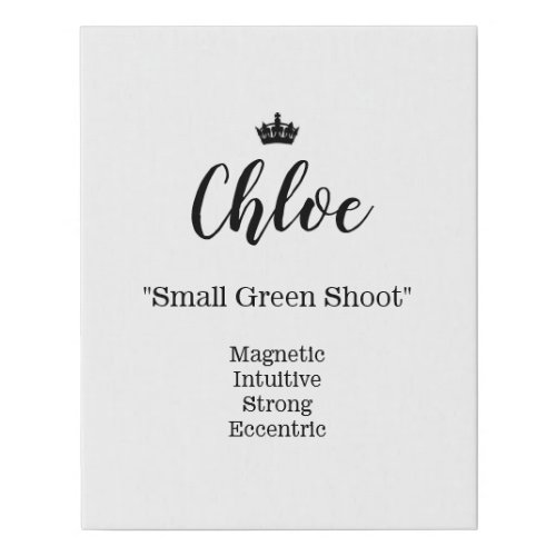 Name Meaning Canvas Picture _ Chloe