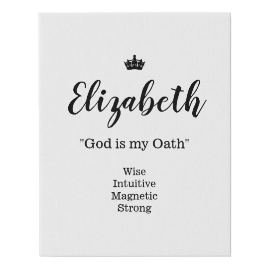 Name Meaning Canvas Picture Elizabeth