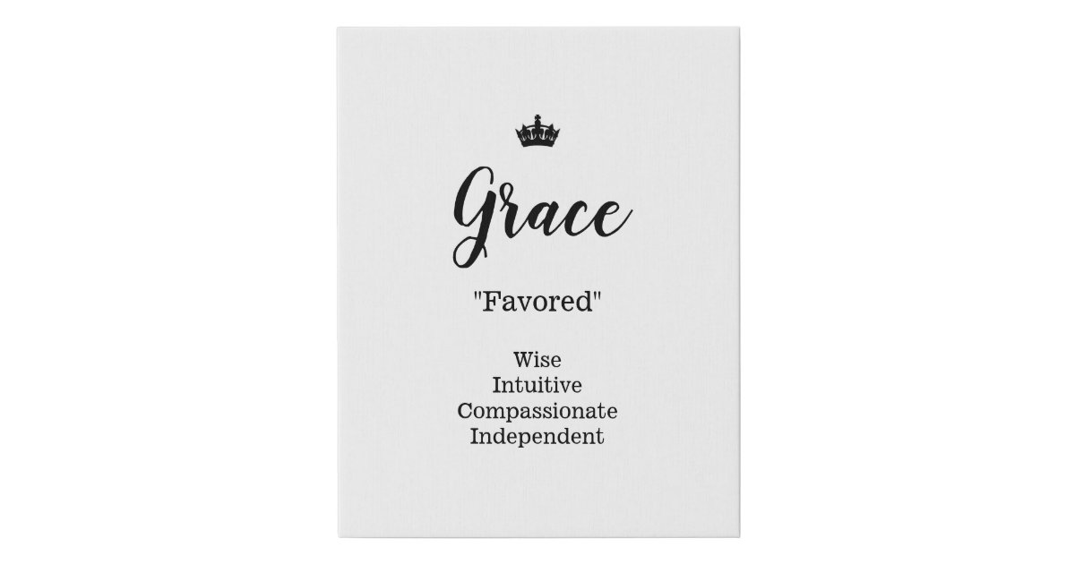 name-meaning-canvas-picture-grace-zazzle