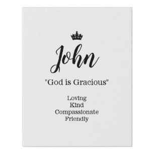 Name Meaning Canvas Picture - John