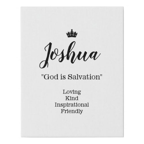 Name Meaning Canvas Picture _ Joshua