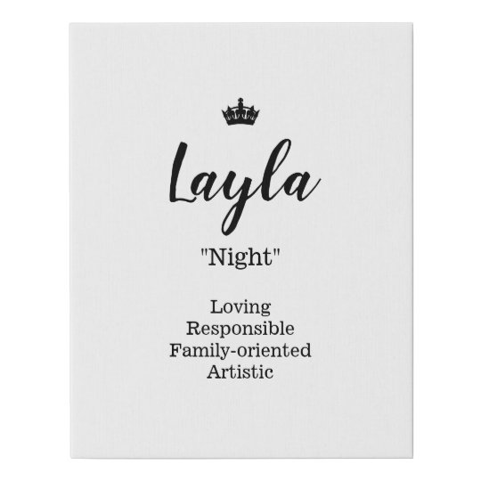Name Meaning Canvas Picture Layla