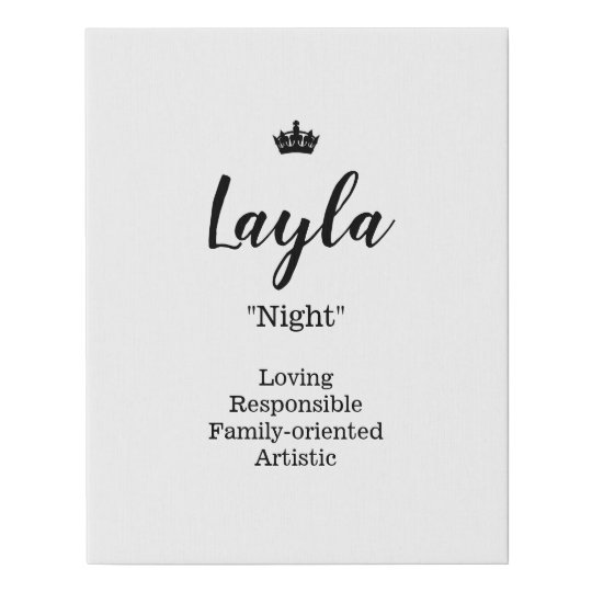 Name Meaning Canvas Picture Layla Zazzle Name Meaning Canvas Picture Layla Zazzle