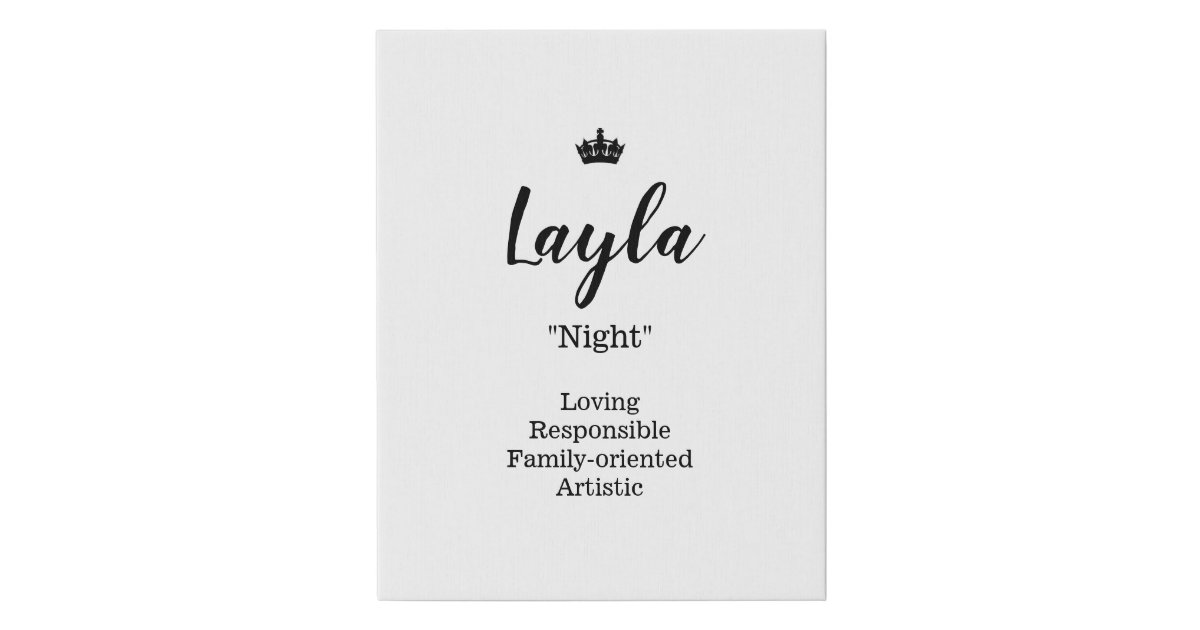 name-meaning-canvas-picture-layla-zazzle