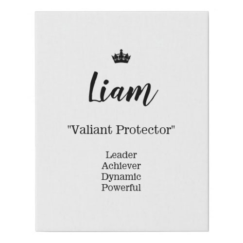 Name Meaning Canvas Picture _ Liam