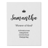 Name Meaning Canvas Picture - Samantha