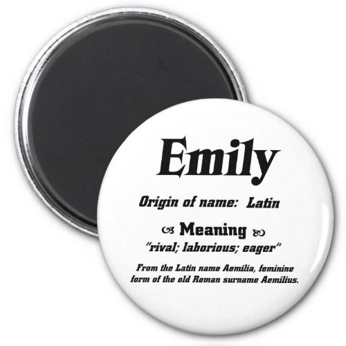 Name Meaning Emily Magnet