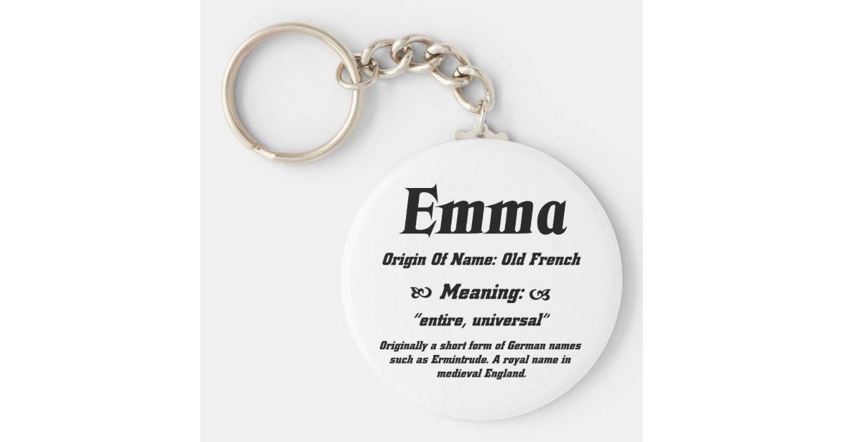 Name Meaning 'Emma' Keychain | Zazzle.com