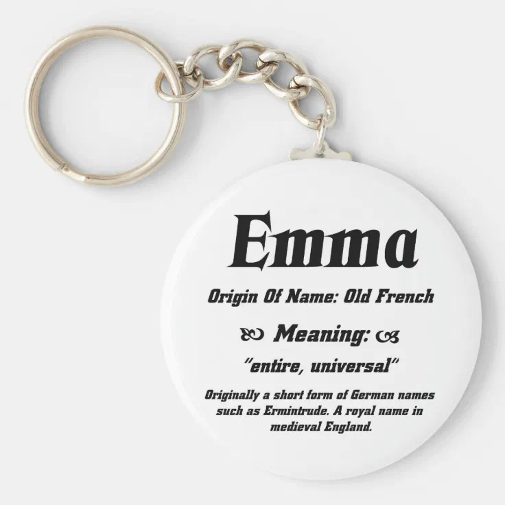 Emma Personalised Name Meaning Keyring 