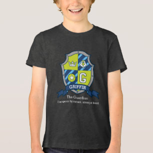 Name meaning Griffin knights sheild green gray Tri-Blend Shirt