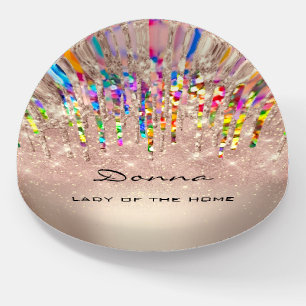 NAME MEANING Holograph Drips Rose Gift Idea Paperweight