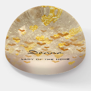 NAME MEANING Holograph Rose Gift Heart Confetti Paperweight