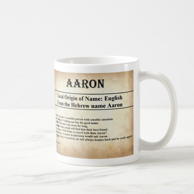 Name Meaning Mug  - Aaron (Right)