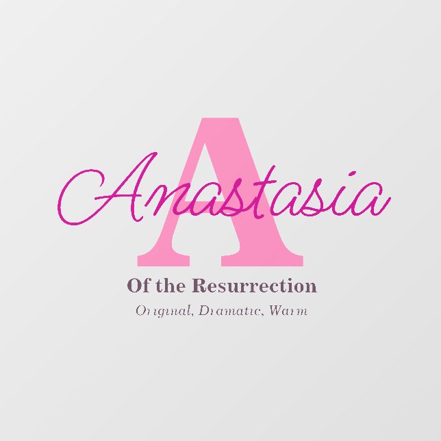 Name Meaning of Anastasia Wall Decal (Front)