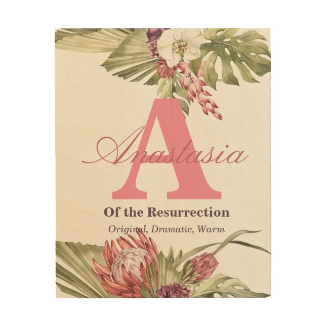 Name Meaning of Anastasia Wood Wall Art (Front)