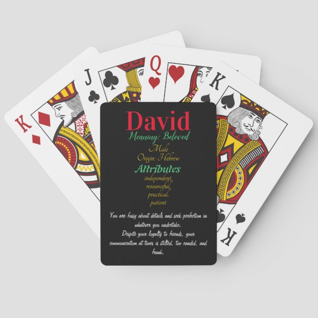 Name meaning poker cards (Back)
