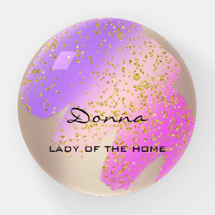 NAME MEANING Rose Purple Glitter Gift Idea Favor Paperweight