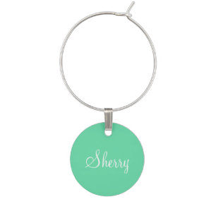 Name Medium Aquamarine Fashionable Single Color Wine Glass Charm