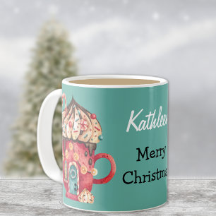 Name, Merry Christmas Magical Candy House 11oz Coffee Mug