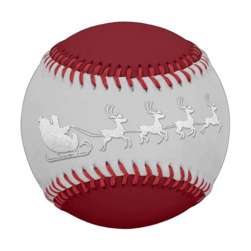  Name Merry Christmas Santa Reindeer Red Gray Baseball