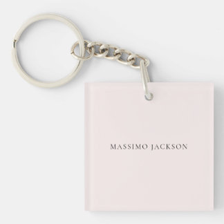 Name Minimalist Modern Plain Simple Pastel Color Keychain