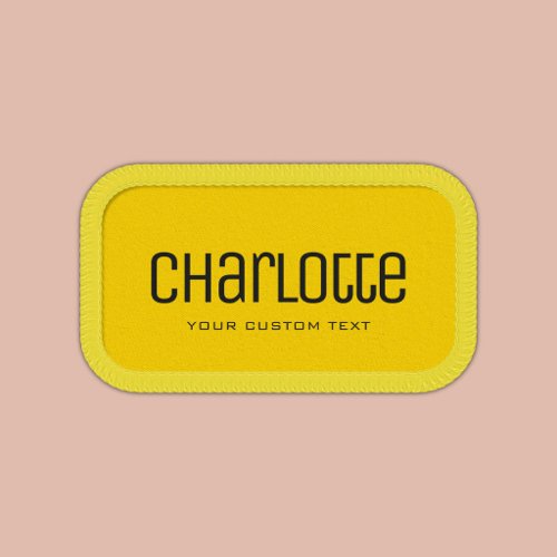 Name Modern Condensed Font School Business Yellow Patch