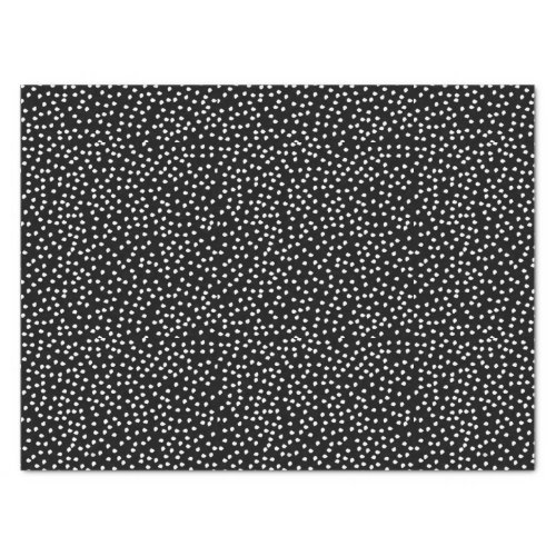 Name Modern Cute Polka Dot Black and White Tissue Paper