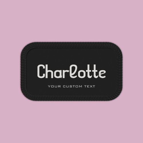 Name Modern Geometric School Business Black Patch